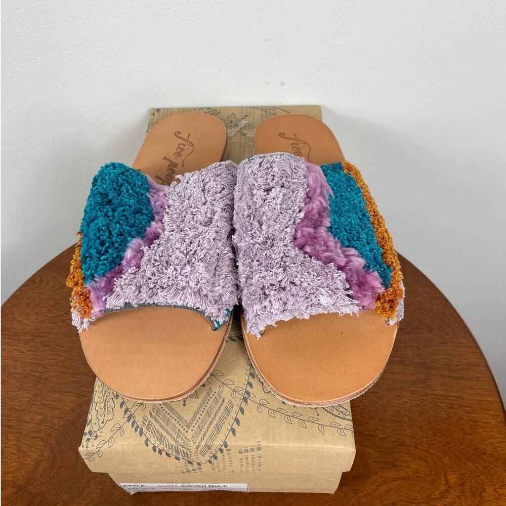 New Free People Yuma Woven Mule in Wisteria Combo Women's Size EU 39